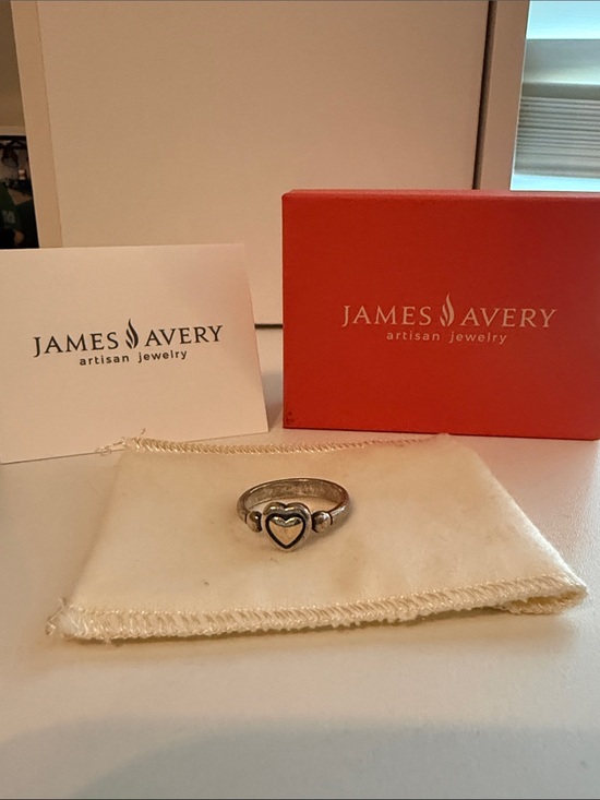 James Avery Jewelry - James Avery (RETIRED) Silver 925 and 14K yellow gold True Heart Ball Bead Ring